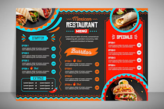 design a professional restaurant, food, cafe, bar, or takeaway menu