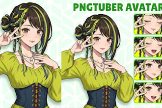 design custom pngtuber anime avatar pngtuber model chibi kawaii for streaming
