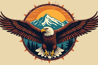 do make awesome style eagle ridge vintage logo design with unlimited revisions