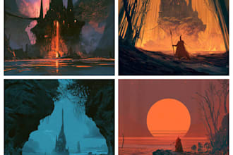 draw fantasy illustrations, concept art, and card