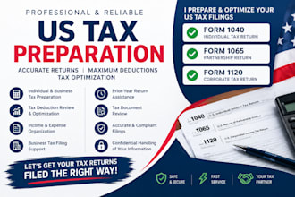 prepare and efile US tax returns 1040, 1040nr, 1120, 1065, 5472, cpa