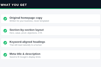 write SEO homepage content and website copy that converts