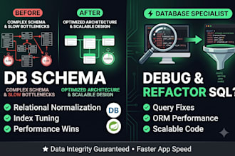 write, optimize and debug complex sql queries and database schemas
