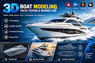 3d boat modeling yatch design marine cad 3d rendering and visualization