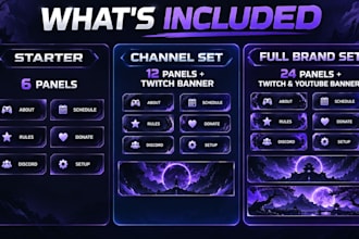 design custom twitch panels and banner for your stream