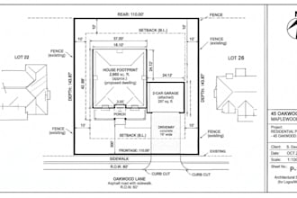 create a professional plot plan, property map, site plan in autocad
