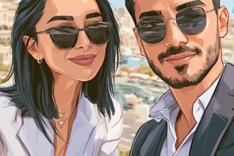 paint custom couple portrait