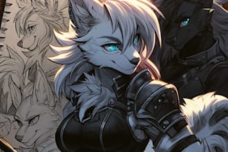draw a custom furry character or fursona illustration