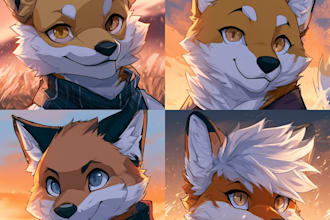 draw a custom furry character, fursona, or anthro illustration
