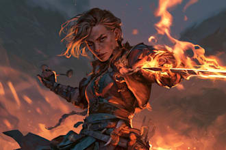 fantasy character and dnd character illustration