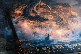 create artistic fantasy book cover design