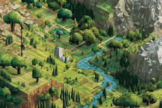 design isometric map illustration and vector art