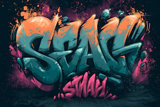 create custom street graffiti pop art or urban character art
