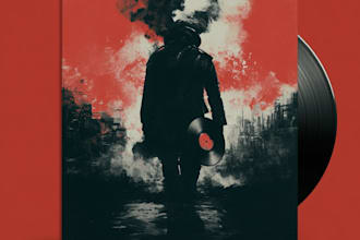design cinematic album cover art and music cover