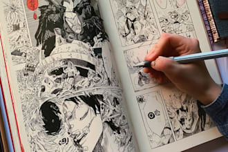 illustrate comic book manga page graphics novel manga
