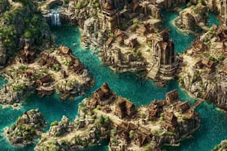 fantasy map illustration for map