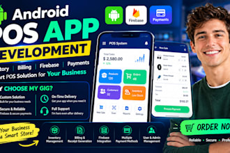 develop an android pos app with inventory, billing, firebase and payments