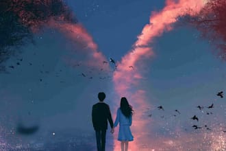 do design creative romantic book or ebook cover
