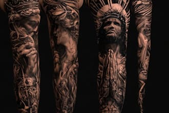 create a tattoo design of tattoo sleeve