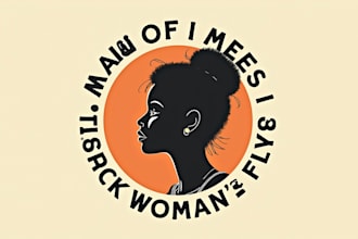 do make I met a black woman so fly vintage logo design