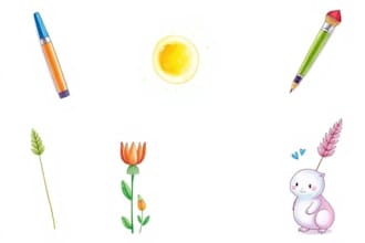 draw watercolor clip art, set of illustrations