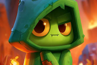 draw professional 2d game character artwork