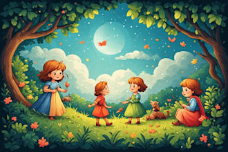 design children story book, child book illustration