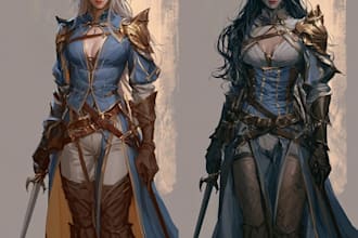 make a dnd character art and dnd art, oc art
