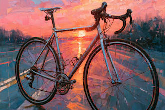 create a realistic oil painting of your bicycle