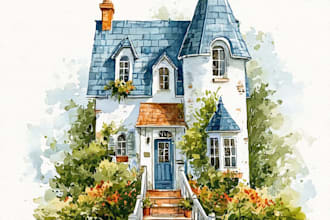 paint watercolor home illustration and watercolor art
