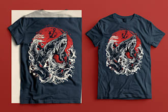 create linocut t shirt design for brands