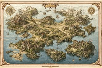 fantasy map illustration for map
