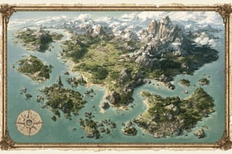 fantasy map illustration for map