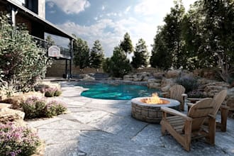 draw landscape sketch, colored site plan,map illustration