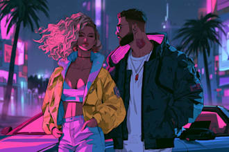 draw you a cyberpunk illustration portrait