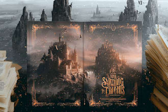 design fantasy book cover, romance book cover art