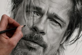draw a custom charcoal pencil portrait