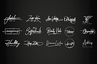 do artistic signature or autograph logo design