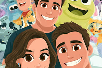 draw disney children cartoon illustration
