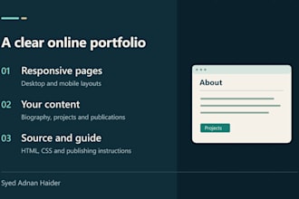 build a responsive personal or academic portfolio website