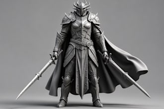 sculpt elf warrior miniature 3d fantasy tabletop hero detailed printable stl