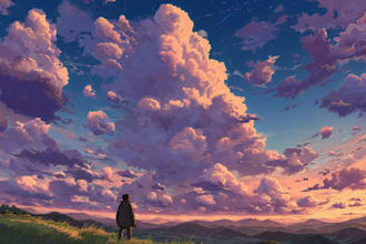 do anime style art with simple background