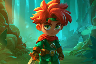 do 2d character design, 2d game character, concept