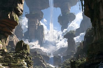 create environment concept art and 2d game assets