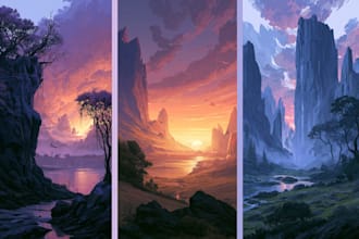 do fantasy landscape illustrations