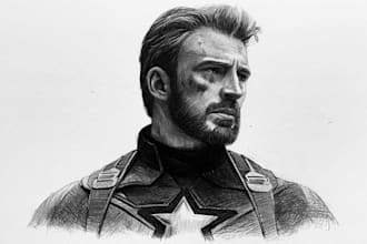 do super hero portrait sketch art
