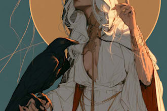 create custom tarot illustrations with detailed character designs