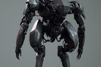 design sci fi mecha and robot concept art