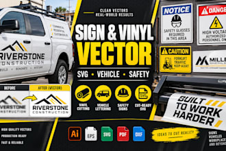 vectorize sign vinyl cutting vehicle lettering osha safety sign hazard label svg