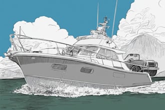draw your ship, yacht, watercraft in my unique style
